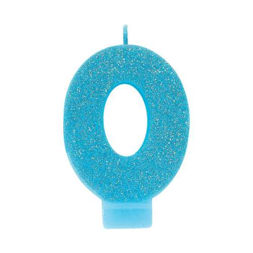 Sparkly Blue Candle - No 0 - Click Image to Close